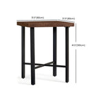 Tables de bar carrées industrielles en pin brun avec tréteaux en métal