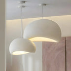 Lampadario a sospensione a cupola in resina bianca stile Art Déco moderno