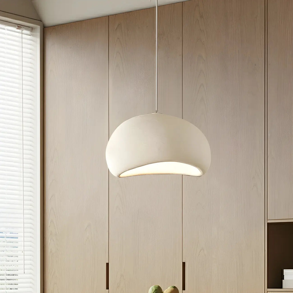 Lampadario a sospensione a cupola in resina bianca stile Art Déco moderno