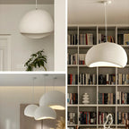 Lampadario a sospensione a cupola in resina bianca stile Art Déco moderno