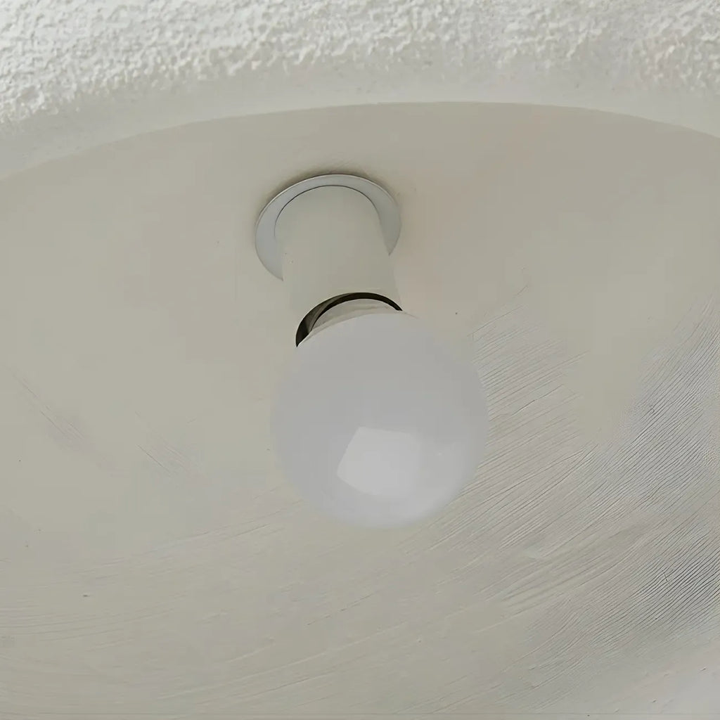 Lampadario a sospensione a cupola in resina bianca stile Art Déco moderno
