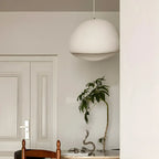 Lampadario a sospensione a cupola in resina bianca stile Art Déco moderno