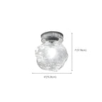 Plafonnier semi-encastré chromé en verre transparent, motif roche, pour couloir.