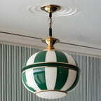 Suspension de cuisine moderne en verre vert globe
