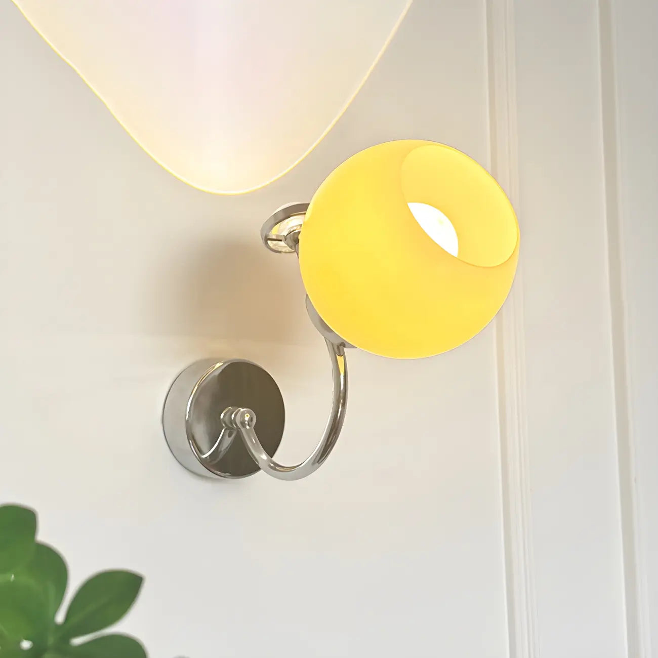 Lampada da parete LED a 2 luci, piccola, con globo in vetro, per arredamento camera da letto