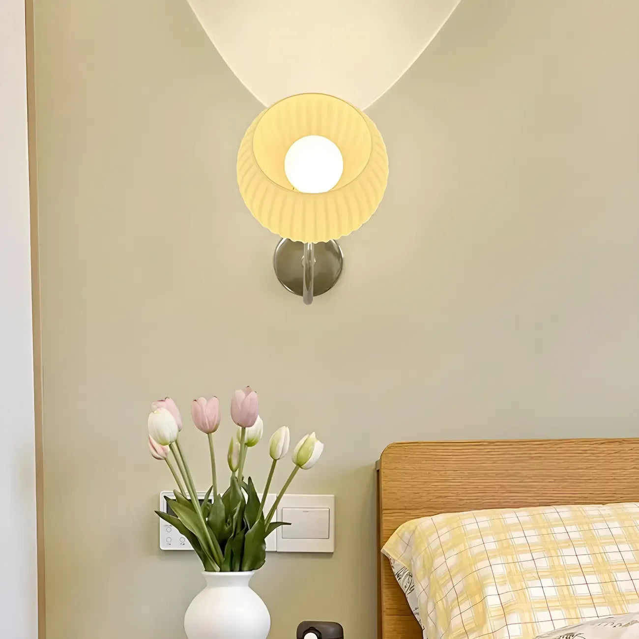 Lampada da parete LED a 2 luci, piccola, con globo in vetro, per arredamento camera da letto