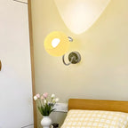 Lampada da parete LED a 2 luci, piccola, con globo in vetro, per arredamento camera da letto