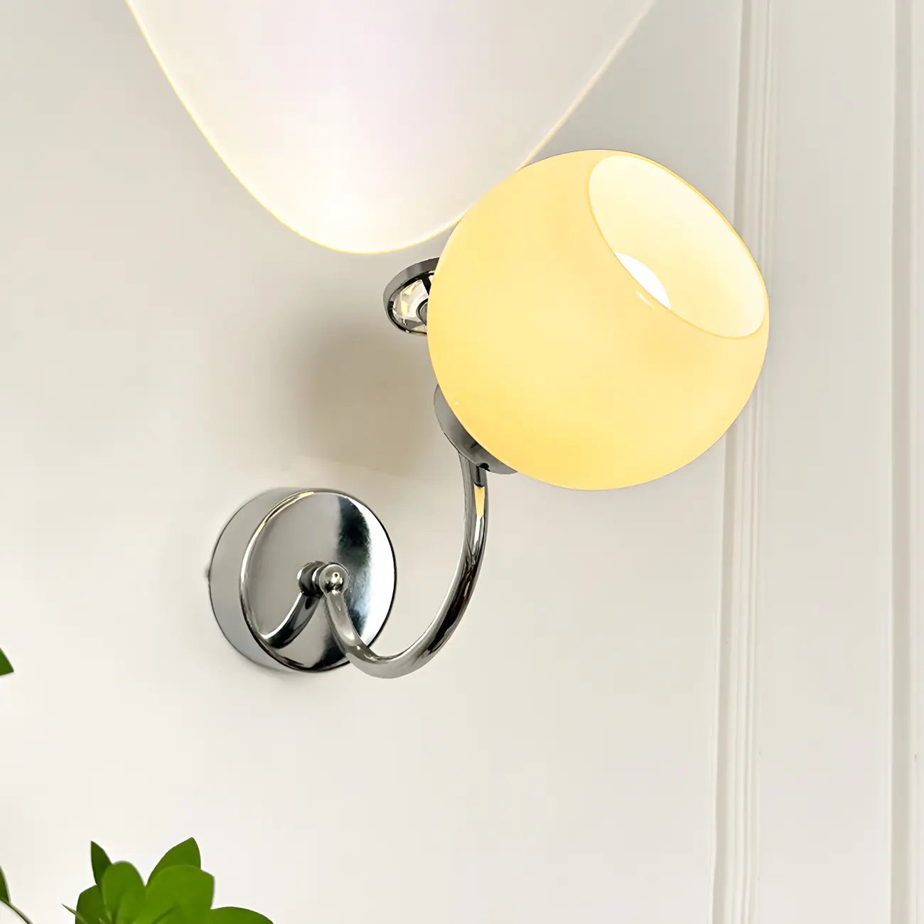Lampada da parete LED a 2 luci, piccola, con globo in vetro, per arredamento camera da letto