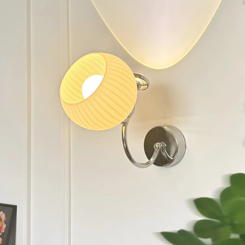 Lampada da parete LED a 2 luci, piccola, con globo in vetro, per arredamento camera da letto