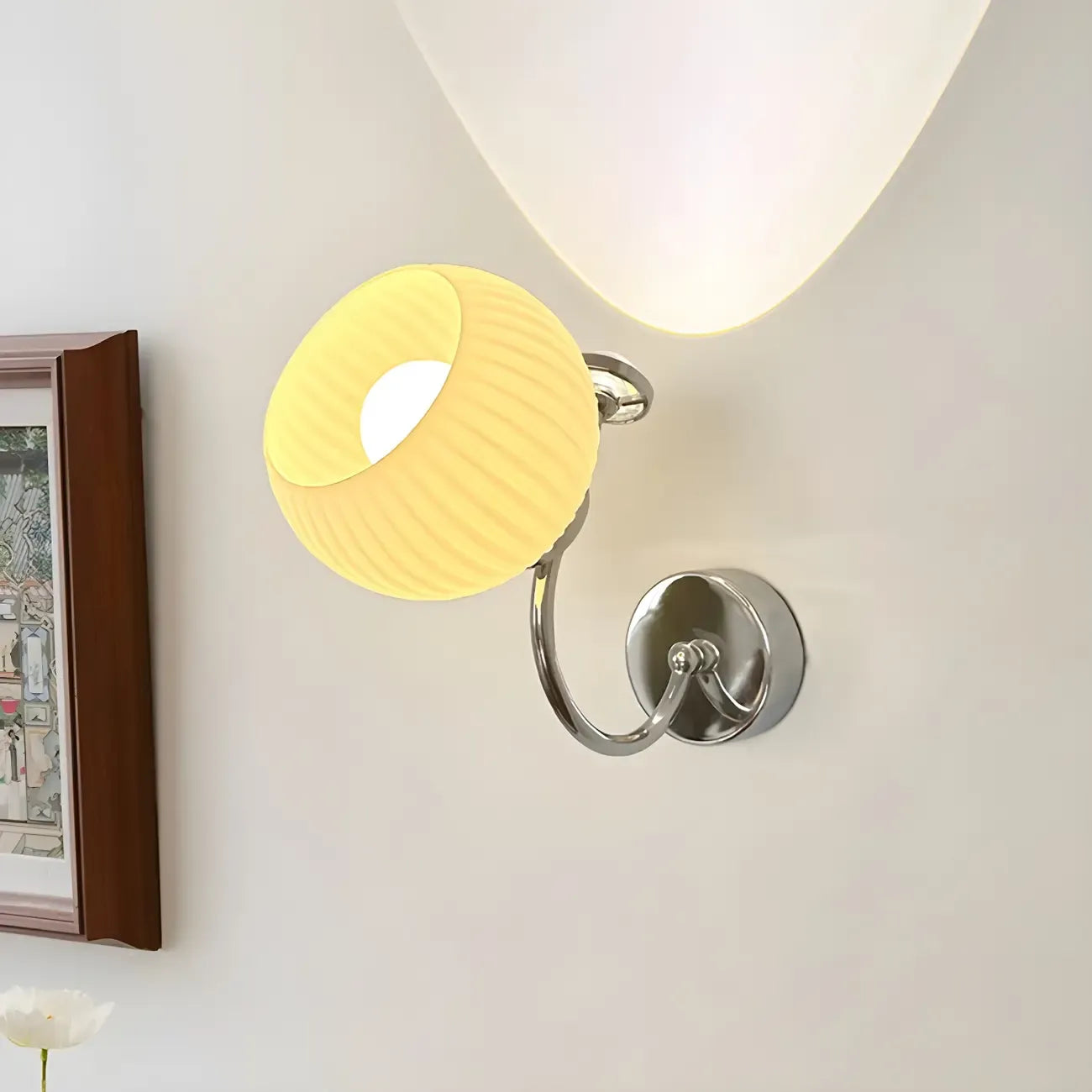 Lampada da parete LED a 2 luci, piccola, con globo in vetro, per arredamento camera da letto