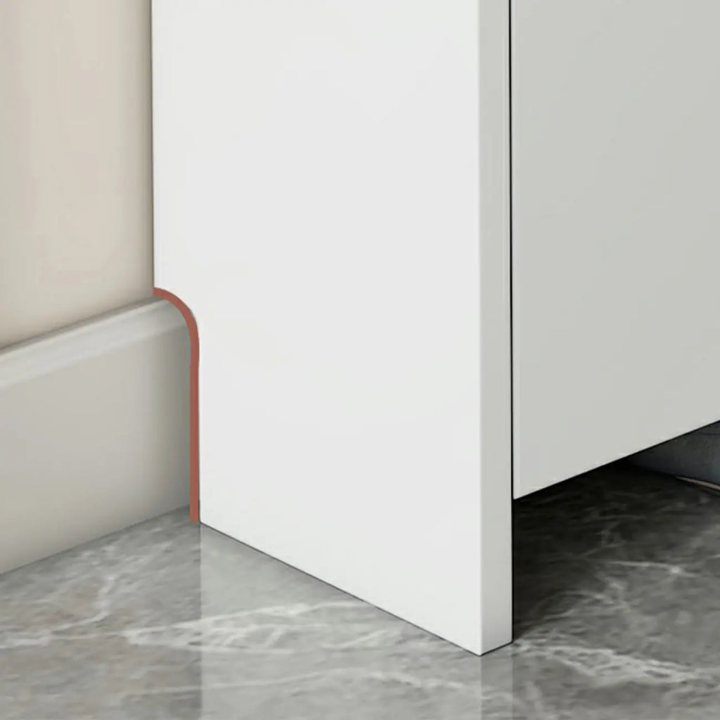 Scarpiera a 3 livelli in legno bianco con anta a ribalta