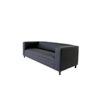 Coast to Coast Sofas Canapé trois places de style Mid-Century en similicuir avec cadre en bois massif et rembourrage