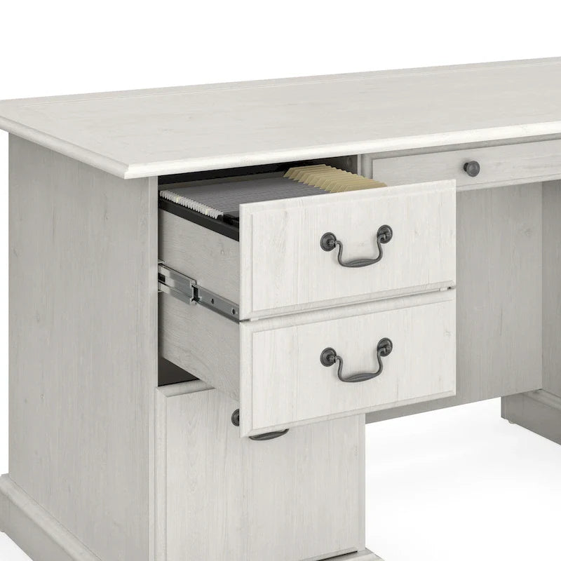 Bureau de direction Bush Furniture Saratoga avec tiroirs et rangements