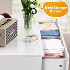Karl Home 6-Drawer Large Dresser for Bedroom and Chest of Drawers with Sturdy Construction Wood Storage Organizer for Closet In white