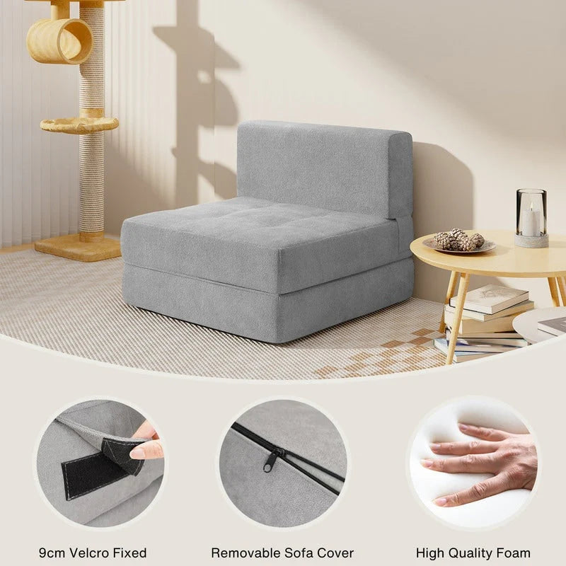 Chaise convertible 3-en-1, Chaise pliante, Lit de repos dépliable
