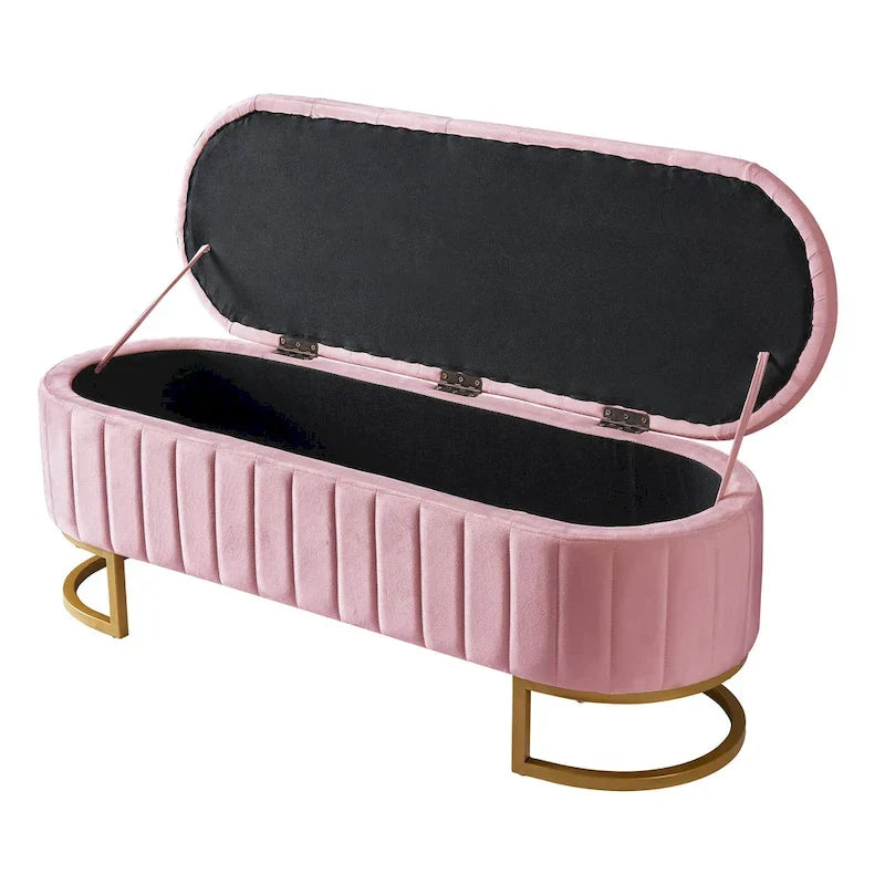 Ensemble de chambre 2 pièces avec lit plateforme LED et pouf de rangement