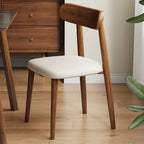Chaise de salle à manger moderne en cuir sans accoudoirs et dossier bas