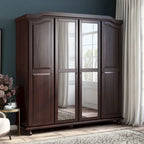 Armoire-penderie Kyle 4 portes de Palace Imports, 100 % bois massif, avec portes en bois massif ou miroir