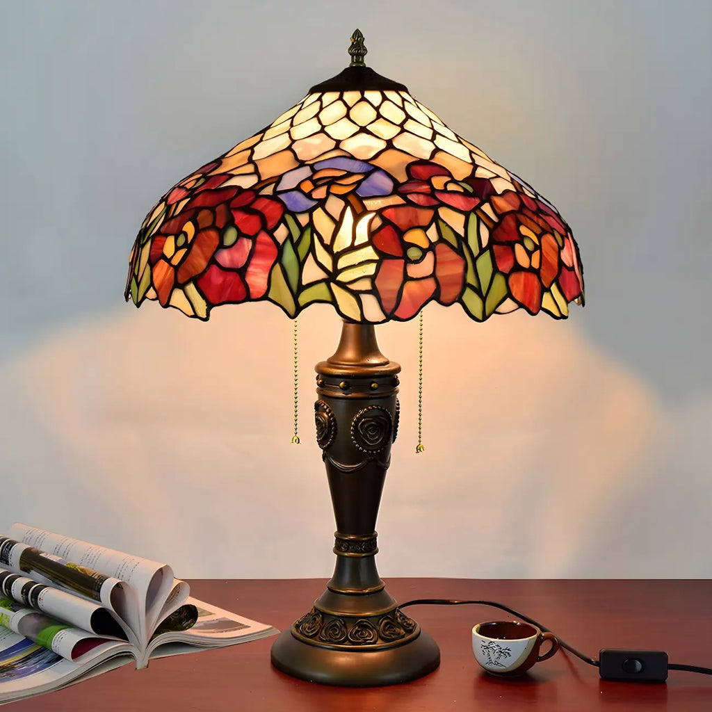 Lampe de table HomeyFad à 2 lumières avec dôme en verre et acier inoxydable de style vintage