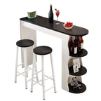 Tables de bar modernes asymétriques en bois noir et blanc