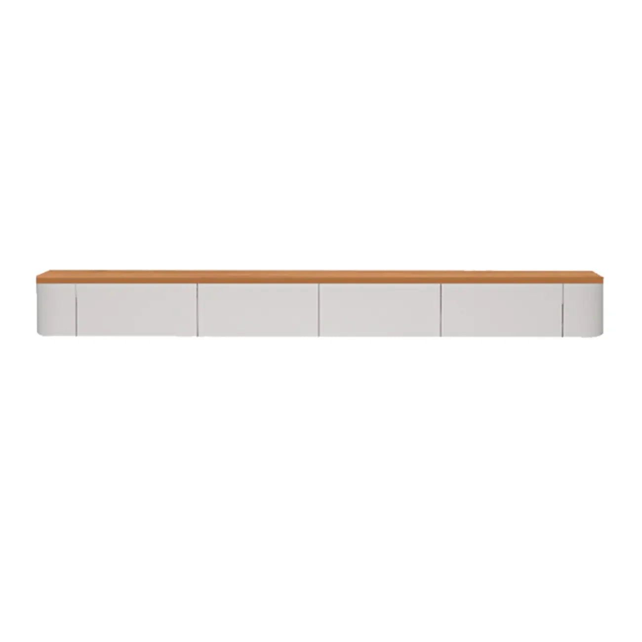 Mobile TV sospeso contemporaneo in legno bianco lungo con cassetti