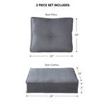 Ensemble de 2 coussins d'extérieur Sunbrella Premium pour siège profond