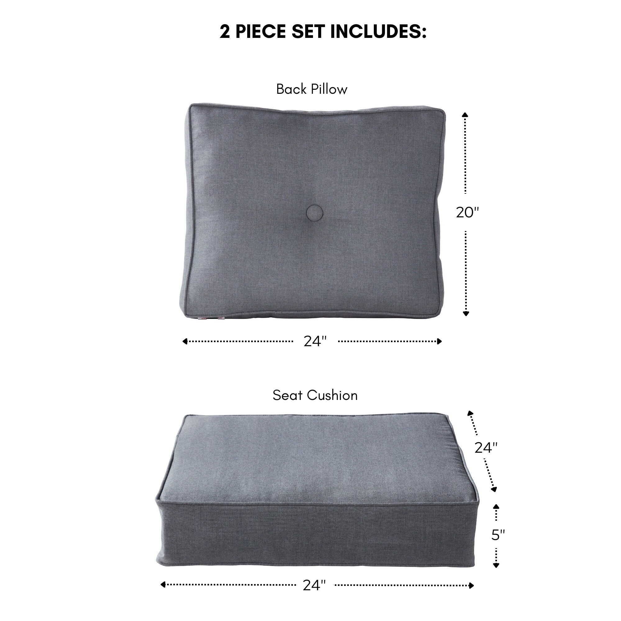 Ensemble de 2 coussins d'extérieur Sunbrella Premium pour siège profond