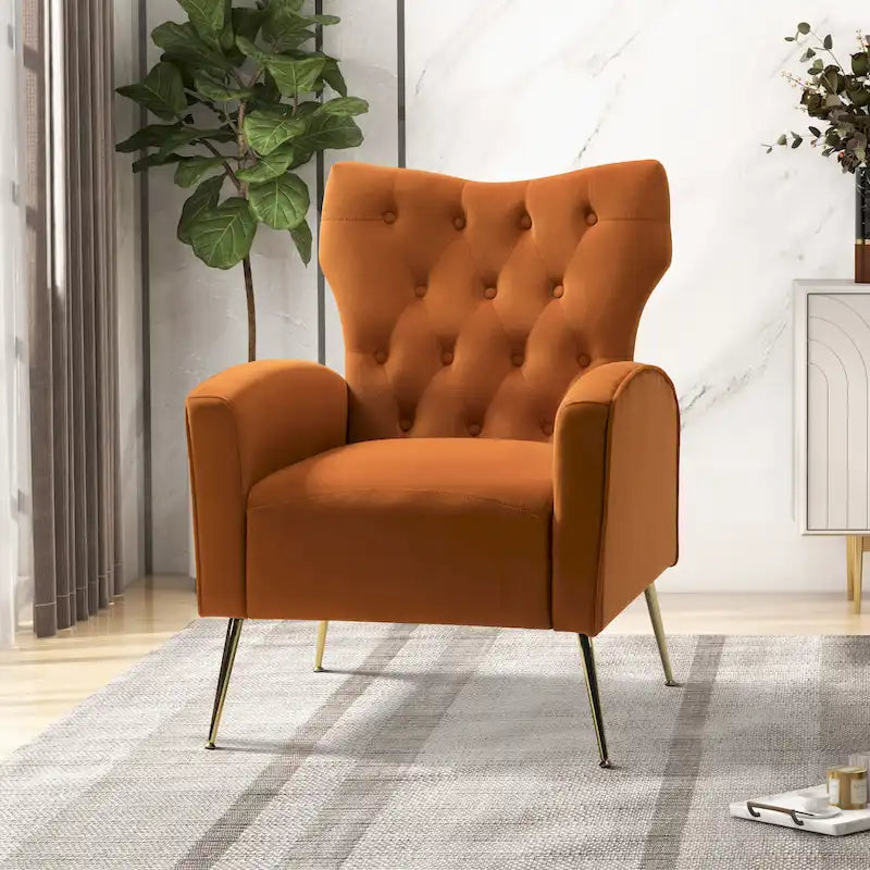 Poltrona trapuntata Abadiana Accent con base in metallo di HULALA HOME
