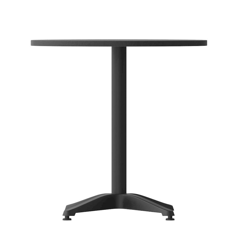 Table d'intérieur/extérieur en aluminium à plateau lisse de 27,5 po avec base