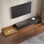 Meuble TV extensible en noyer avec 3 tiroirs