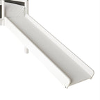 Lit mezzanine bas classique double CraftPorch avec tableau noir, toboggan et échelle