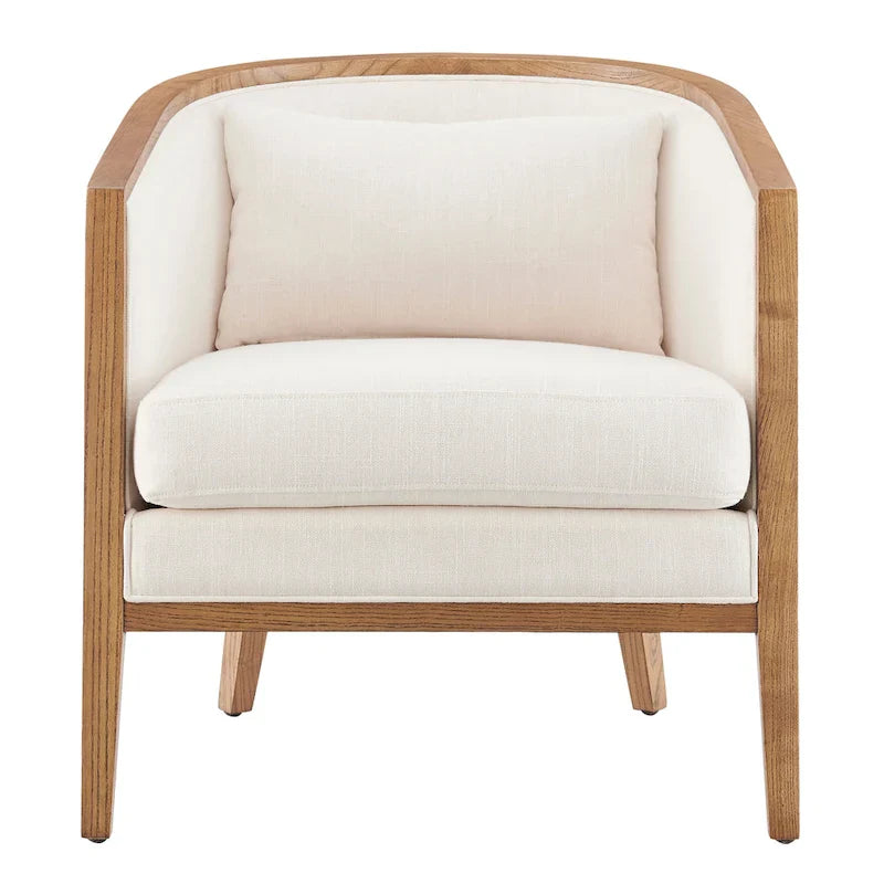 Fauteuil d'appoint en lin et rotin Tillman