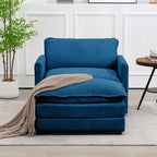 Canapé d'angle en velours côtelé avec poufs amovibles et coussins ultra-doux pour salon et chambre