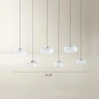 Lustre moderne en verre et LED pour îlot de cuisine