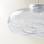 Lustre moderne en verre et LED pour îlot de cuisine