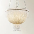 Lustre luxueux et élégant en perles de verre transparent