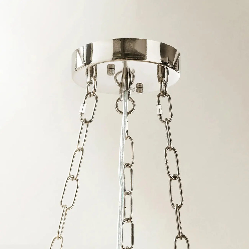 Lustre luxueux et élégant en perles de verre transparent