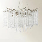 Lustre moderne à six lumières en cristal et perles, style branches