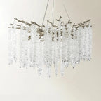 Lustre moderne à six lumières en cristal et perles, style branches