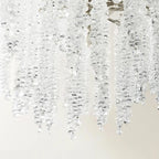 Lustre moderne à six lumières en cristal et perles, style branches
