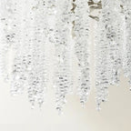 Lustre moderne à six lumières en cristal et perles, style branches