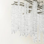Lustre moderne à six lumières en cristal et perles, style branches