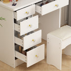 Ensemble coiffeuse avec miroir tactile et tabouret