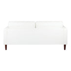 Canapé moderne en cuir véritable avec pieds en bois et coussin cylindrique supplémentaire