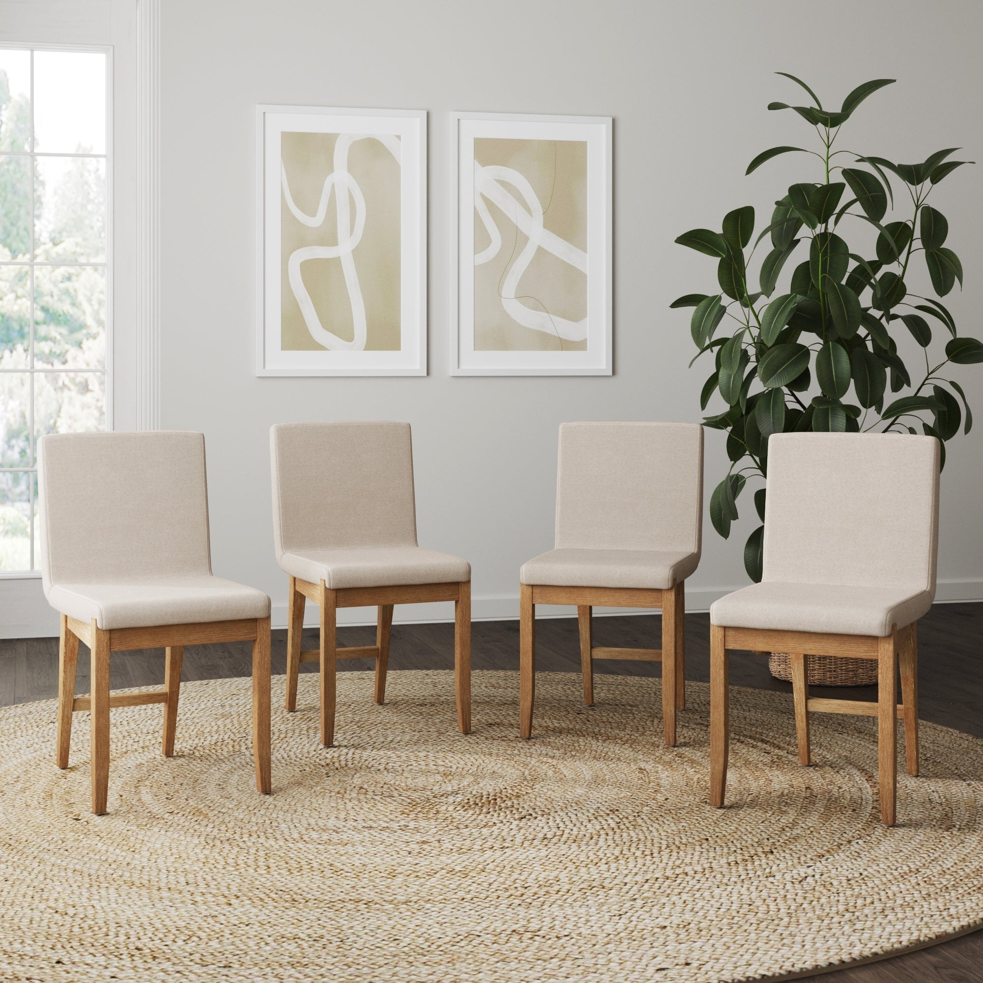 Tabouret de bar moderne Gracie, chaise rembourrée en tissu bouclé et pieds en bois brossé