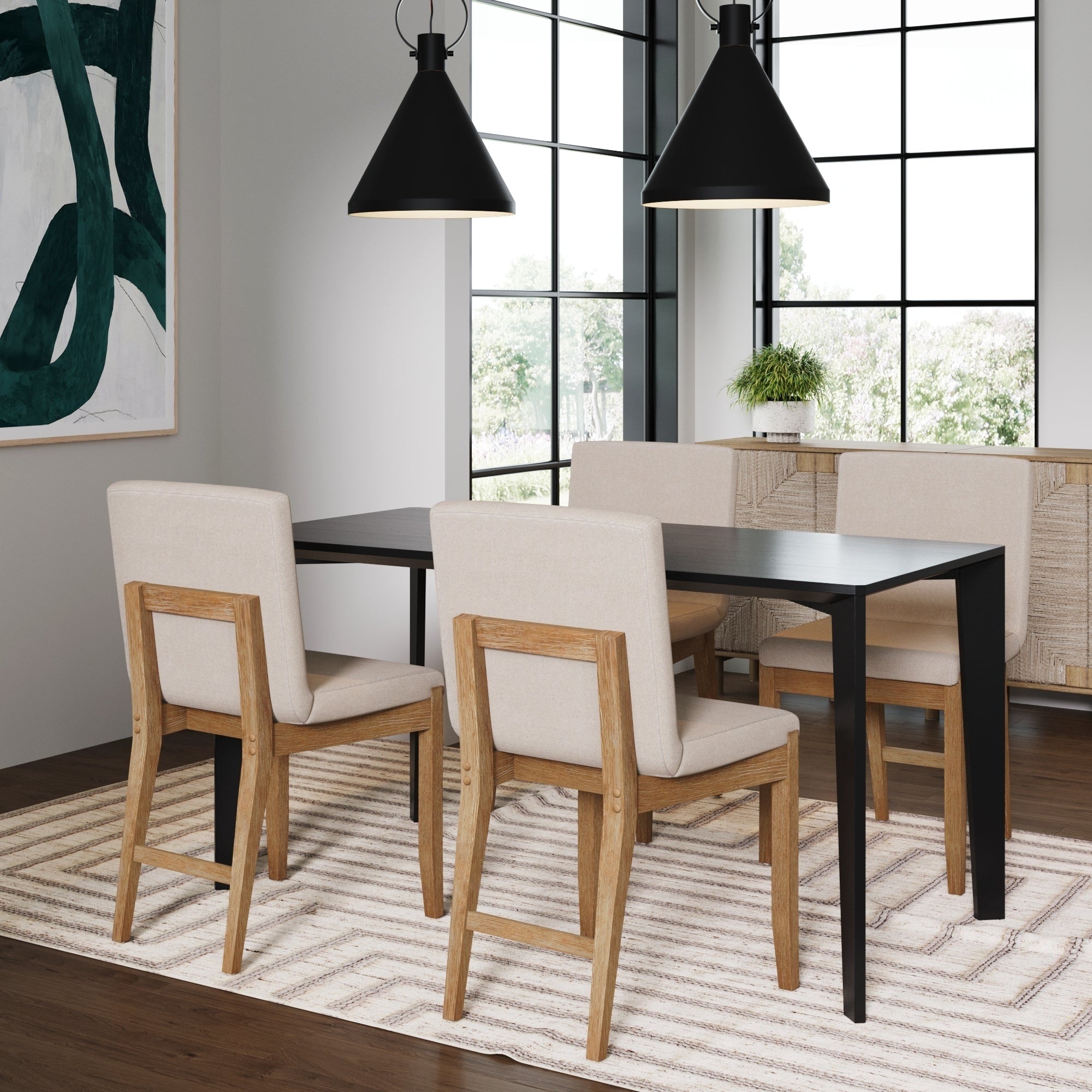 Tabouret de bar moderne Gracie, chaise rembourrée en tissu bouclé et pieds en bois brossé