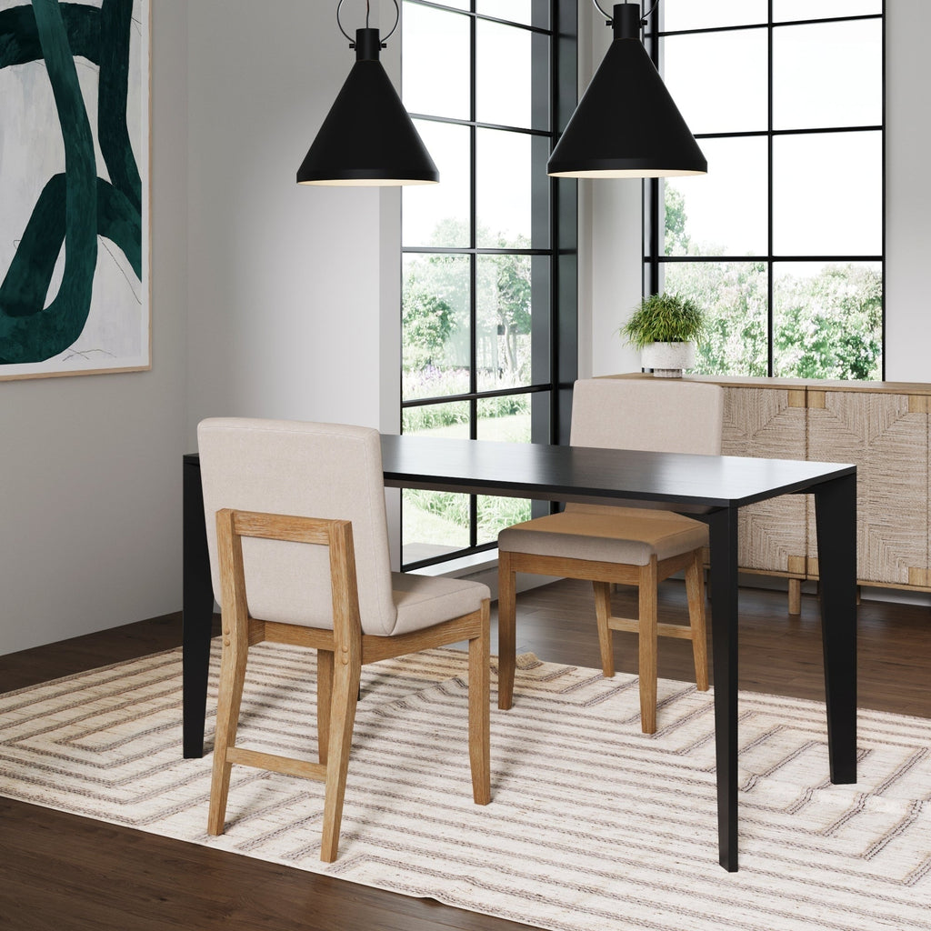 Tabouret de bar moderne Gracie, chaise rembourrée en tissu bouclé et pieds en bois brossé