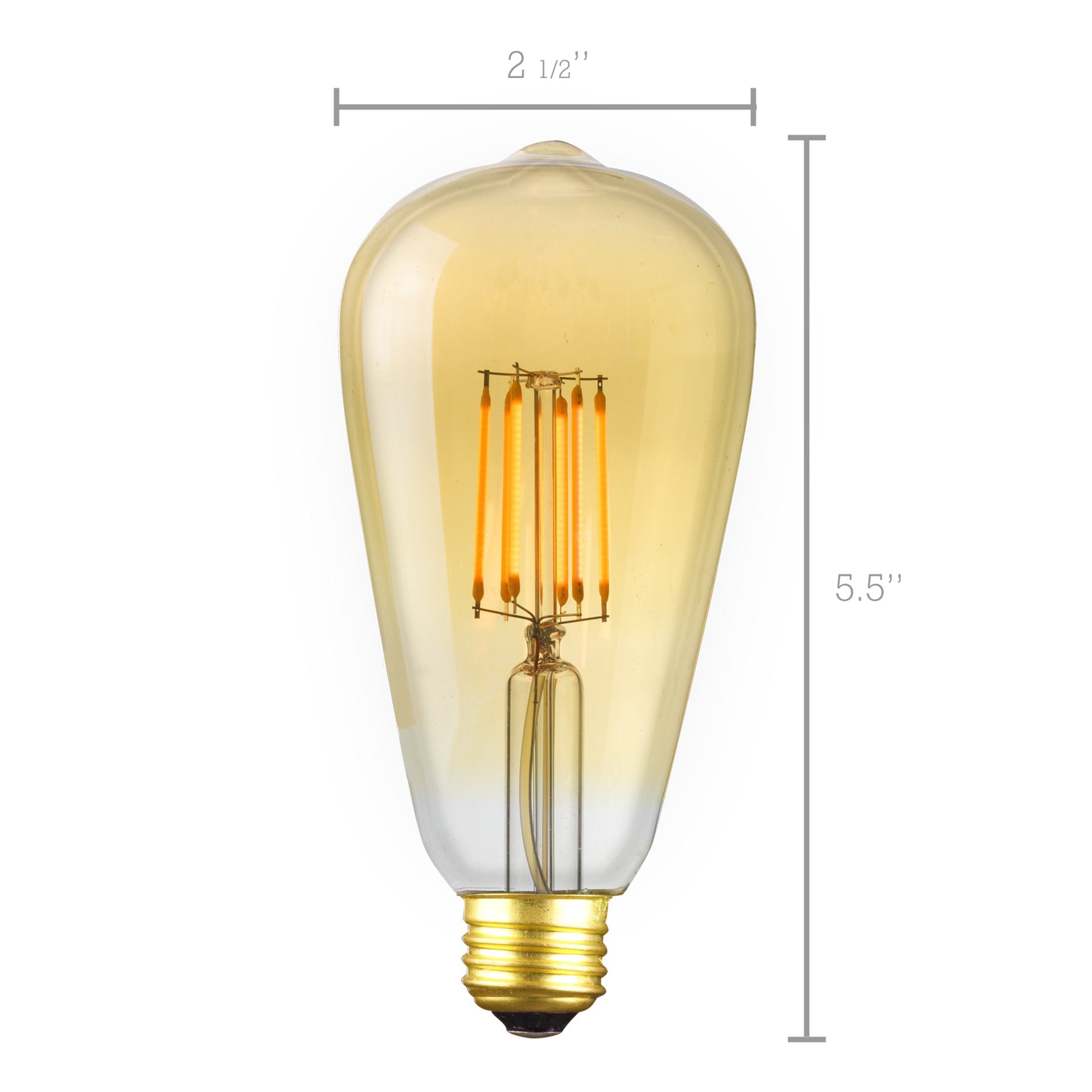 LED Dimmerabile 7W (equivalente a 50W) Vintage Filamento Edison, Bianco Caldo 2200K, Forma Antica ST21