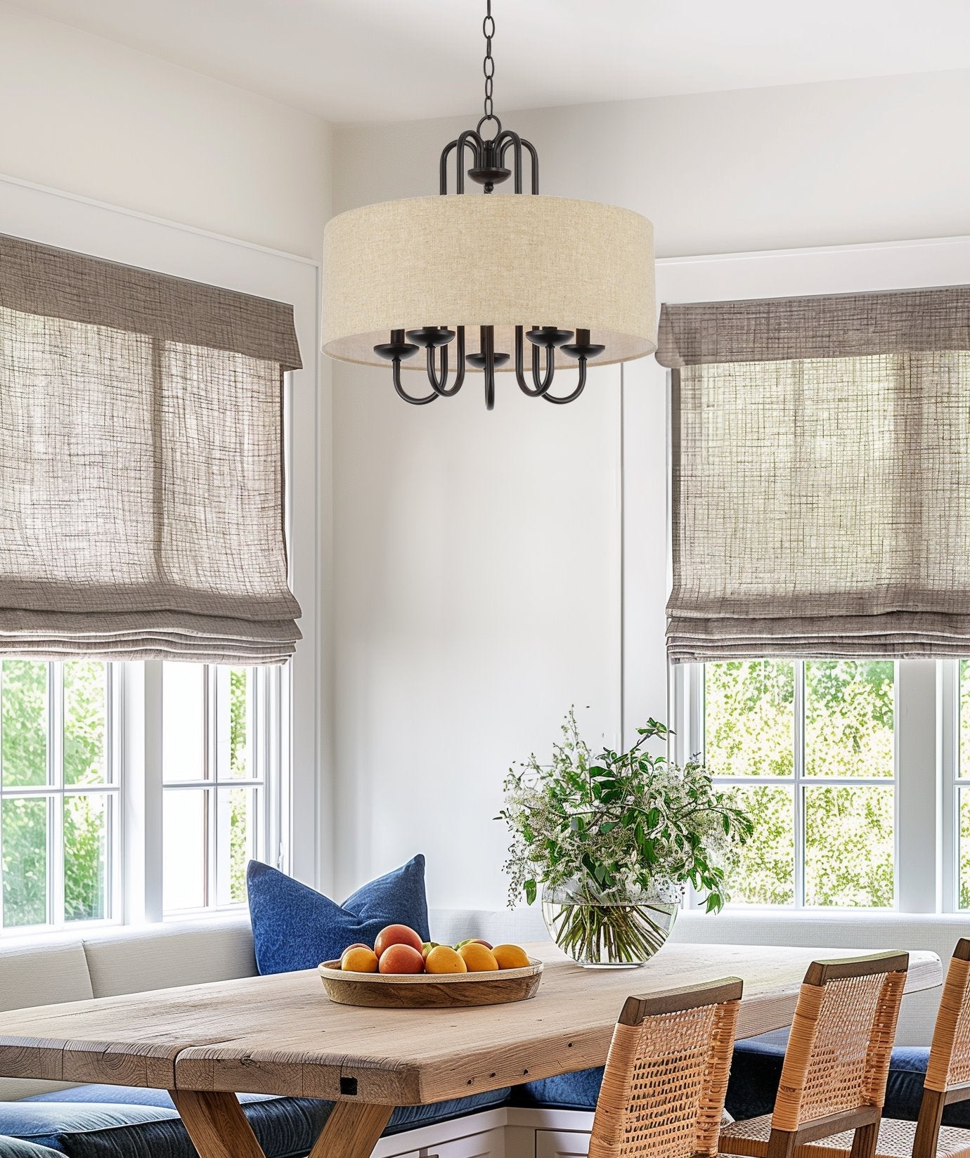 Lustre tambour moderne Gwenyth 20 à 5 lumières