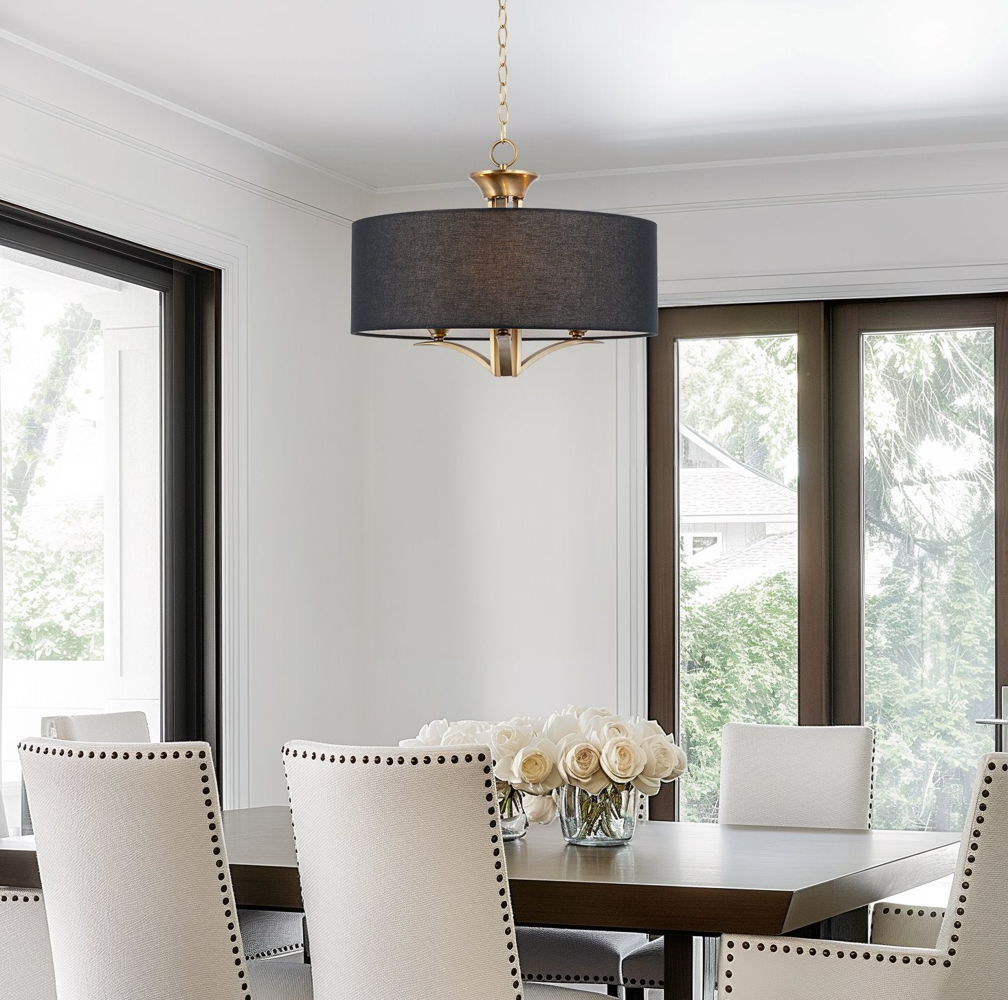Lustre tambour moderne Alondra 20 à 3 lumières